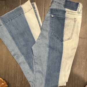 Grace Two-Tone Blue and White bootcut Leg Jeans
